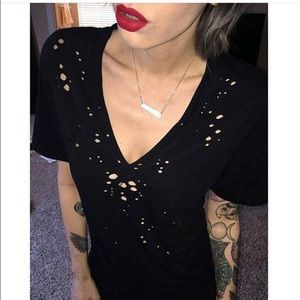 LAST DAY Balm apparel distressed V-neck shirt top